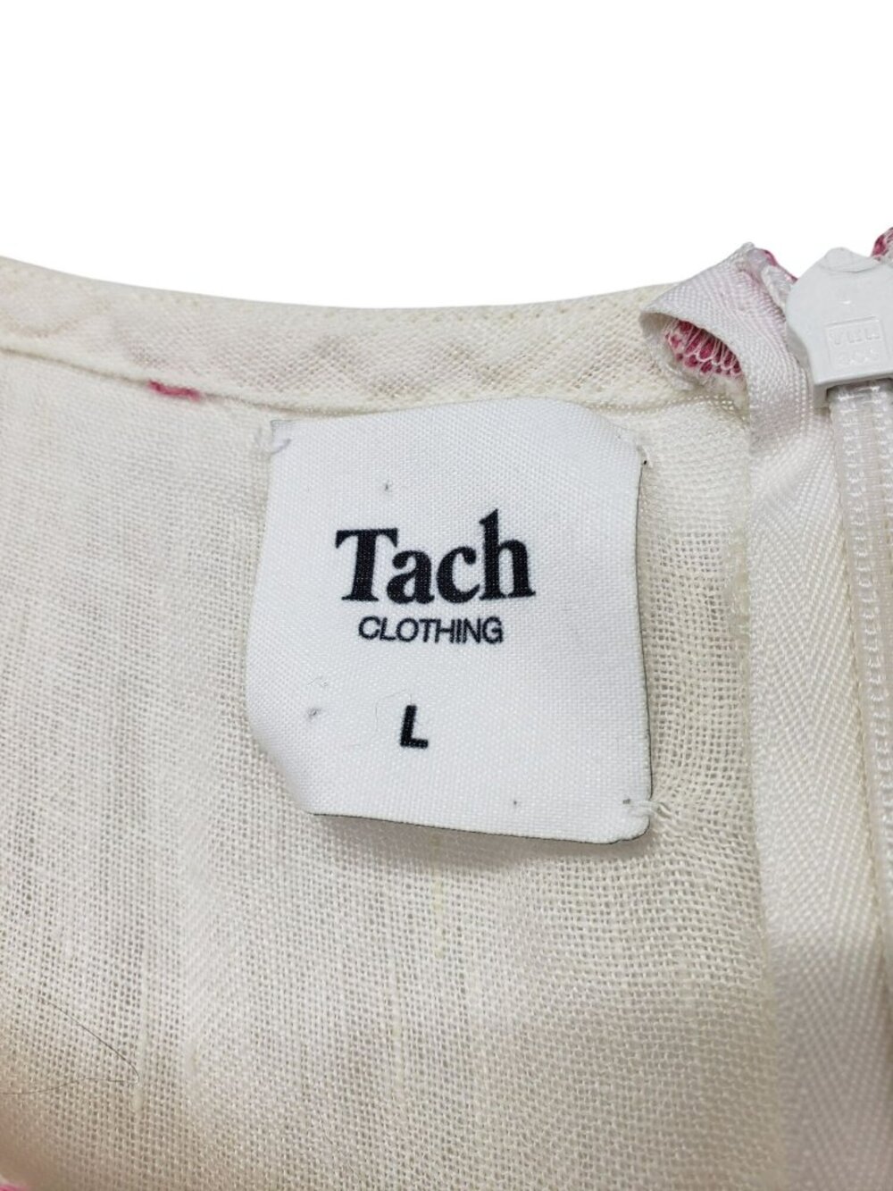 Tach Clothing Raffaella Free People White Pink Linen Floral Embroidered Dress - Picture 5 of 16